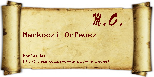 Markoczi Orfeusz névjegykártya